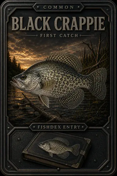 Black Crappie collectible fishing card — common