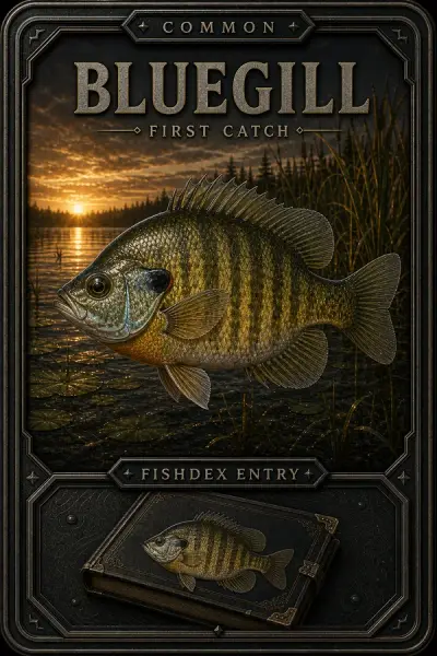 Bluegill collectible fishing card — common