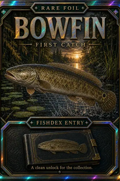 Bowfin collectible fishing card — rare