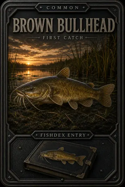 Brown Bullhead collectible fishing card — common