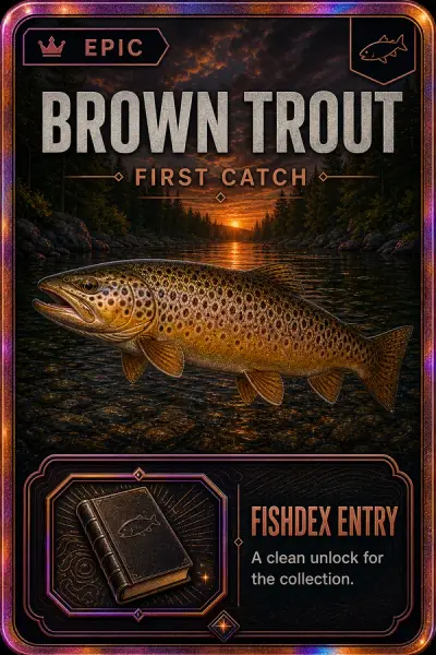 Brown Trout collectible fishing card — epic