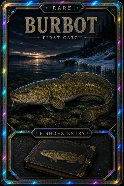 Burbot collectible fishing card — rare