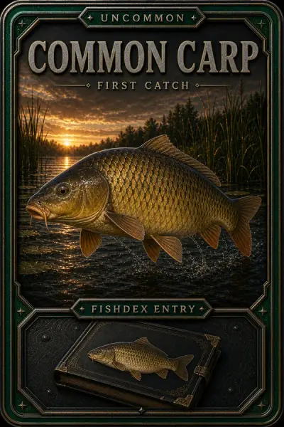 Common Carp collectible fishing card — uncommon