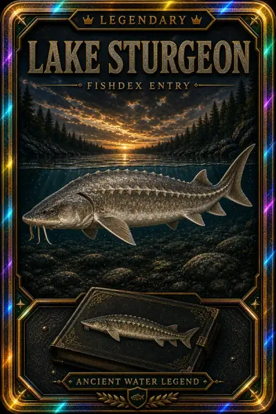Lake Sturgeon collectible fishing card — legendary