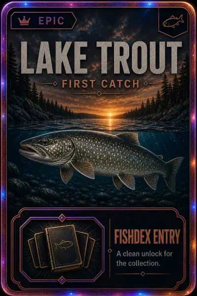 Lake Trout collectible fishing card — epic