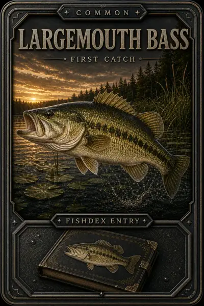 Largemouth Bass collectible fishing card — common