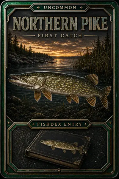 Northern Pike collectible fishing card — uncommon