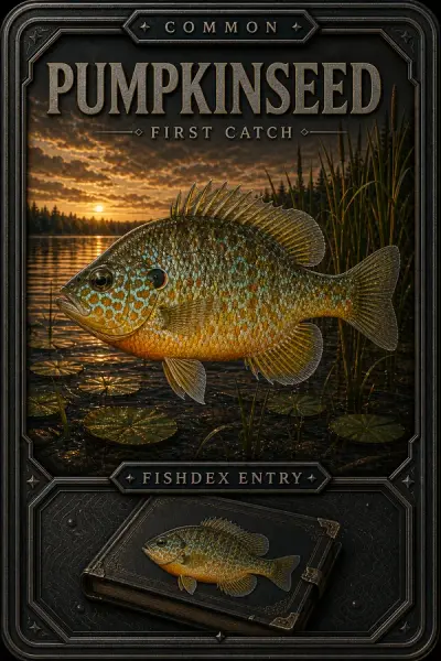 Pumpkinseed collectible fishing card — common