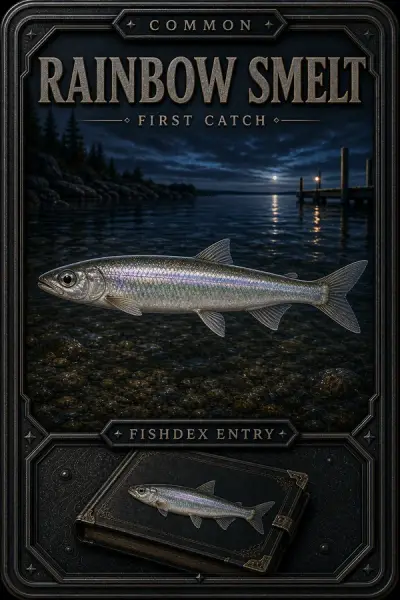 Rainbow Smelt collectible fishing card — common