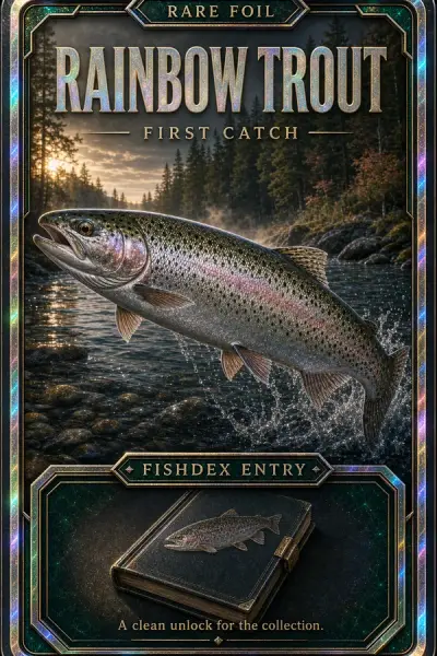 Rainbow Trout collectible fishing card — rare