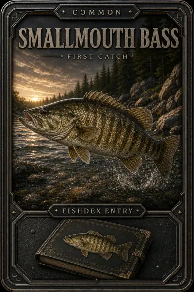 Smallmouth Bass collectible fishing card — common