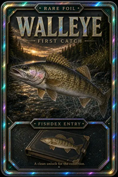 Walleye collectible fishing card — rare