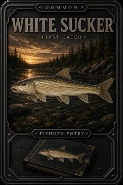 White Sucker collectible fishing card — common
