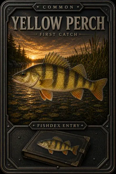 Yellow Perch collectible fishing card — common
