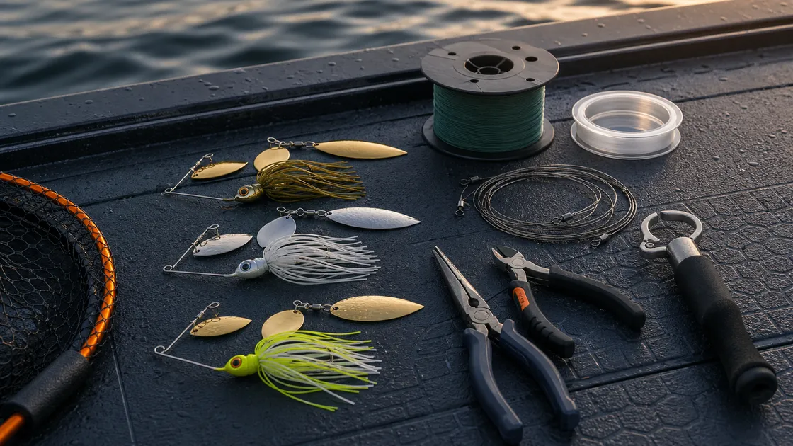 Responsible Ontario pike spinnerbait kit with leaders pliers cutters and lure options